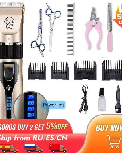 Whisper-Quiet Pet Grooming Clippers Set for Dogs and Cats