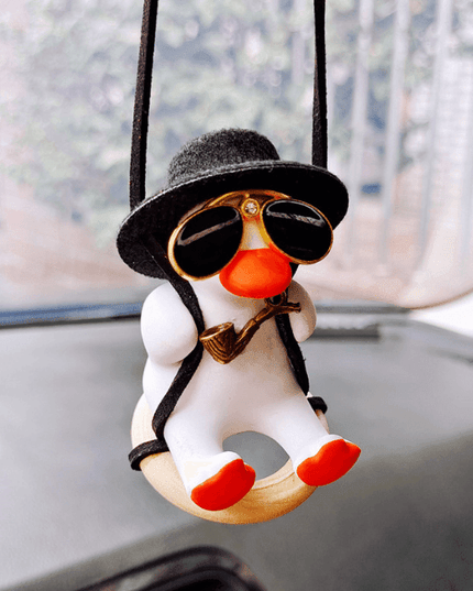 Cowboy Duck Handgun Car Mirror Swing Pendant