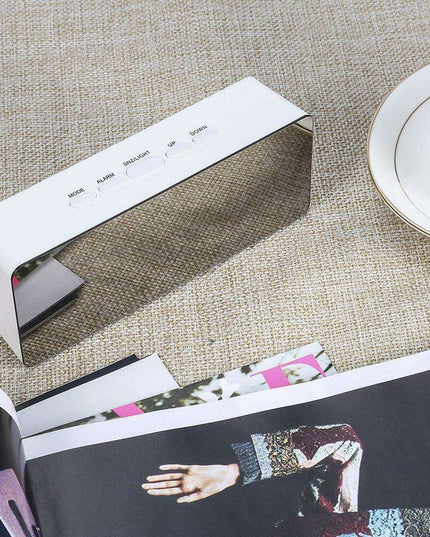 Sleek LED Mirror Alarm Clock with Temperature & Night Mode for Stylish Mornings