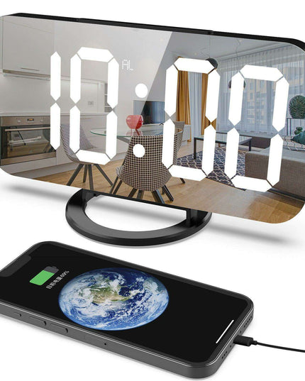 Intelligent LED Alarm Clock with Dual USB Charging and Adaptive Brightness Sensor