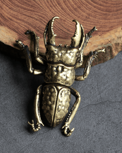 Chic Brass Beetle Accent for a Stylish Workspace Upgrade