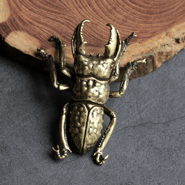 Chic Brass Beetle Accent for a Stylish Workspace Upgrade