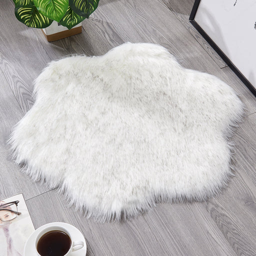Nordic Solid Color Plum Shape Carpet Simple Household All-Match Fashion Coffee Table Foot Pad Cold-Proof Floor Mat eprolo