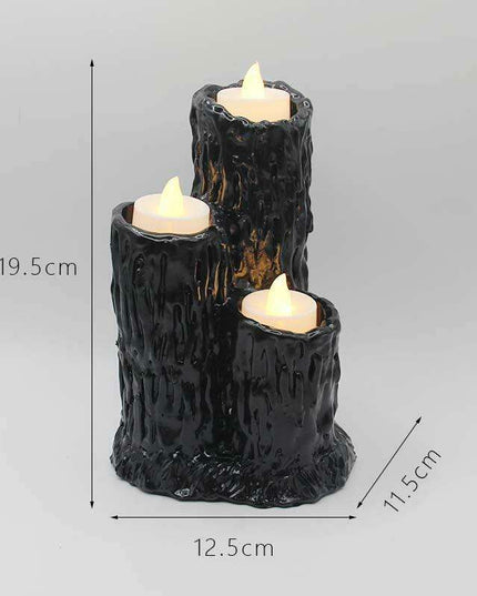 Gothic Candle Holder with Melting Effect - Spooky Decor for Halloween and Unique Gift