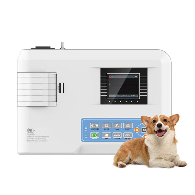 Contec Veterinary Channel 12 Leads Portable ECG EKG Machine ECG100G Vet Printer