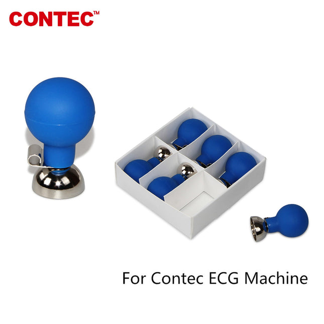 Contec Nickel Plated ECG EKG Adult Chest Electrode 4.0mm Single Arch Ball 6 Pcs