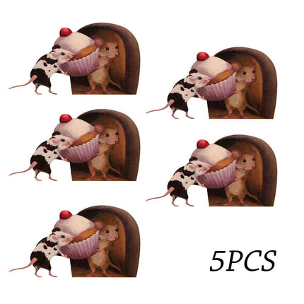 Whimsical Mouse Hole Wall Stickers: Enchant Your Living Space