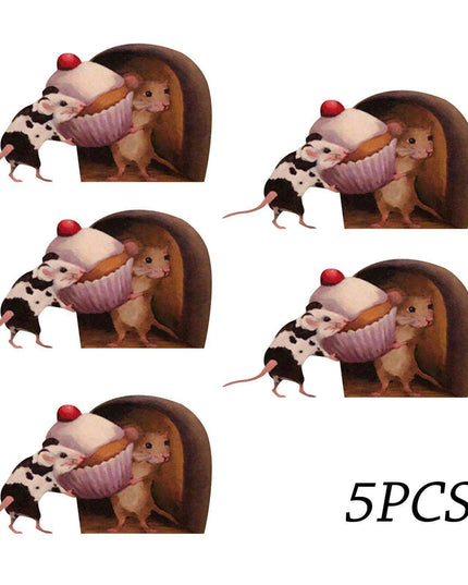 Whimsical Mouse Hole Wall Stickers: Enchant Your Living Space
