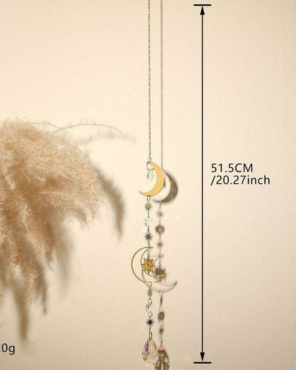 Enchanting Crystal-Embellished Iron Evil Eye Dream Catcher Necklace
