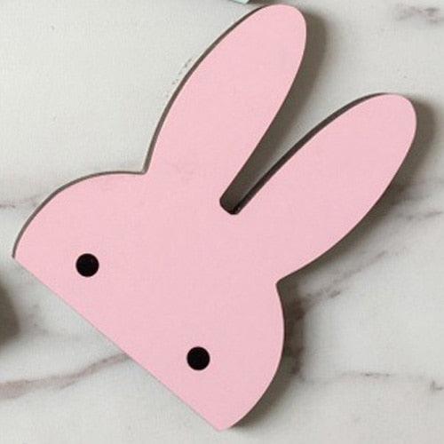 Charming Nordic-Inspired Wall Hooks for Kids' Room Decor - Featuring Rabbit, Cactus, Bowknot, and Ice Cream Designs
