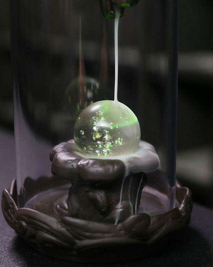 Enchanting Dragon LED Backflow Incense Fountain - Majestic Purple Sand with Protective Shield