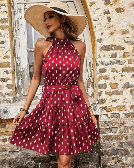 Elegant Blue Halterneck Dress for Effortless Summer Style