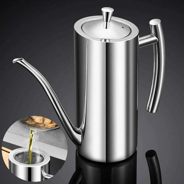 Eagle Spout Deluxe Stainless Steel Oil Pourer - Stylish Kitchen Tool for Accurate Dispensing - Très Elite