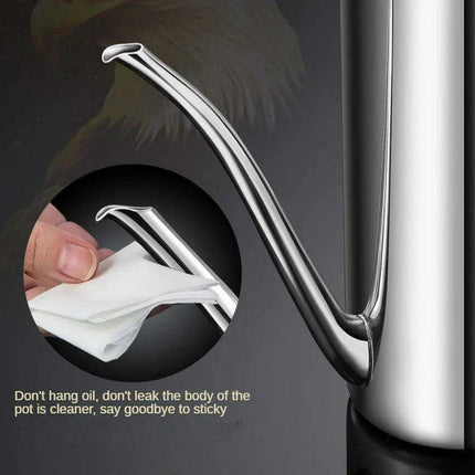 Eagle Spout Deluxe Stainless Steel Oil Pourer - Stylish Kitchen Tool for Accurate Dispensing - Très Elite