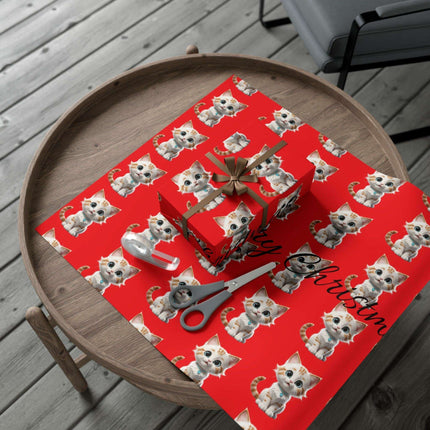 Eco-Chic Cat Themed Customizable Holiday Gift Wrap Collection..