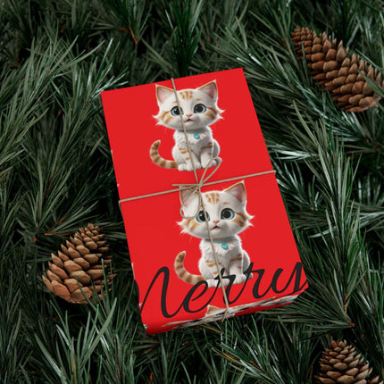 Eco-Chic Cat Themed Customizable Holiday Gift Wrap Collection..