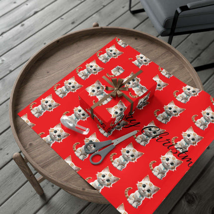 Eco-Chic Cat Themed Customizable Holiday Gift Wrap Collection..