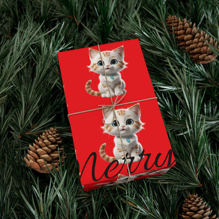 Eco-Chic Cat Themed Customizable Holiday Gift Wrap Collection..