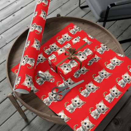 Eco-Chic Cat Themed Customizable Holiday Gift Wrap Collection..