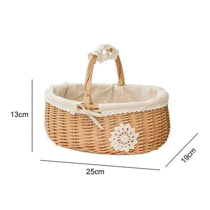 Eco-Chic Handcrafted Wicker Storage Basket with Washable Liner - Très Elite