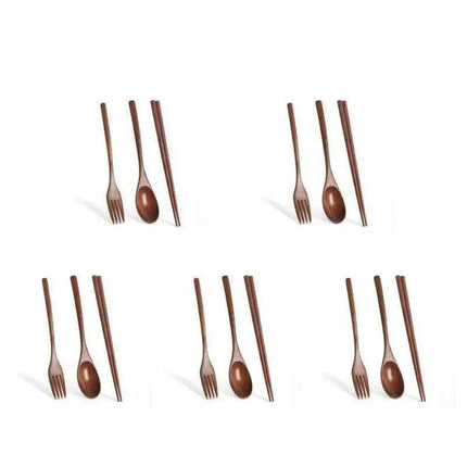 Eco-Chic Japanese Dining Set: Elegant Wooden Spoon & Chopsticks for Gourmet Experiences - Très Elite