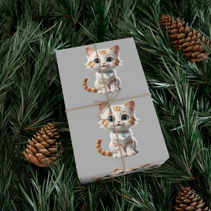 Eco-Conscious Cat Lover's Christmas Gift Wrap Set..