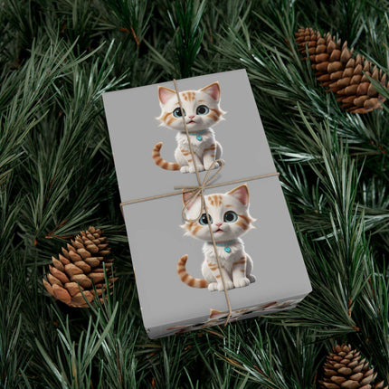Eco-Conscious Cat Lover's Christmas Gift Wrap Set..