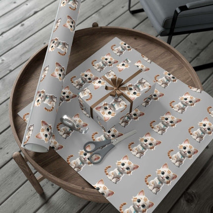 Eco-Conscious Cat Lover's Christmas Gift Wrap Set..
