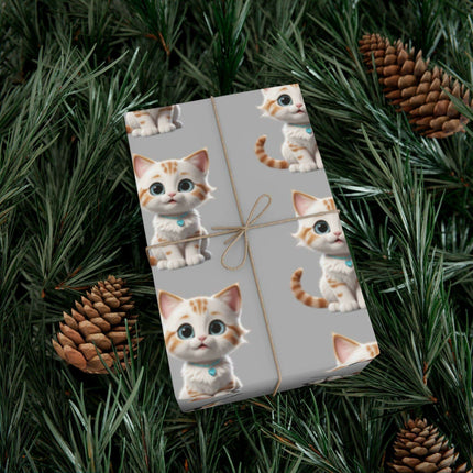 Eco-Conscious Cat Lover's Christmas Gift Wrap Set..
