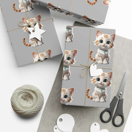 Eco-Conscious Cat Lover's Christmas Gift Wrap Set..