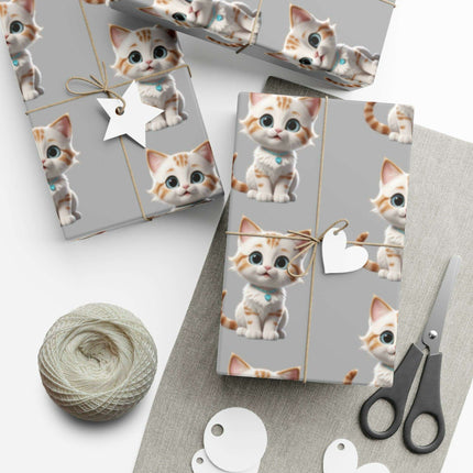 Eco-Conscious Cat Lover's Christmas Gift Wrap Set..