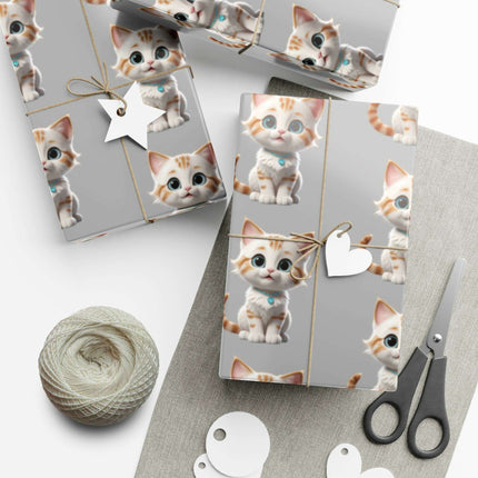 Eco-Conscious Cat Lover's Christmas Gift Wrap Set..