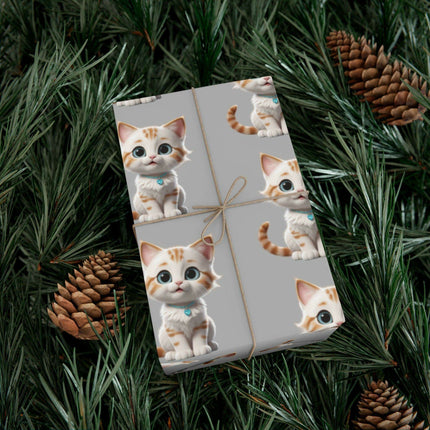 Eco-Conscious Cat Lover's Christmas Gift Wrap Set..