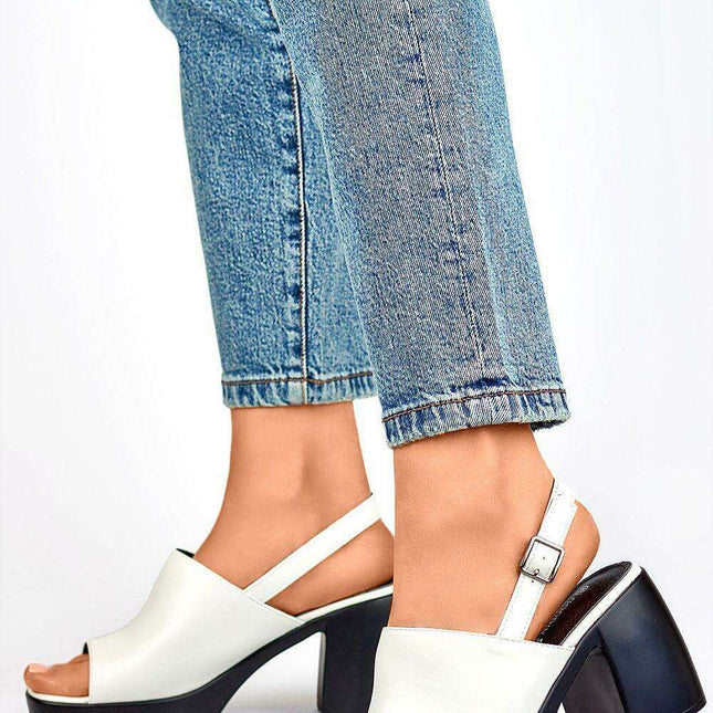 Eco-Conscious Chic: Stylish Heeled Leather Sandals