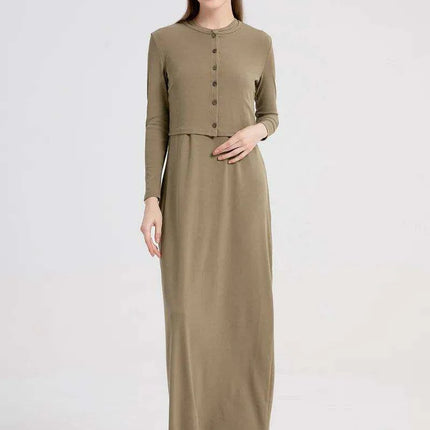 Eco-Conscious Elegance: Women's Ribbed Ankle-Length Maxi Dress for a Sustainable Summer! - Très Elite