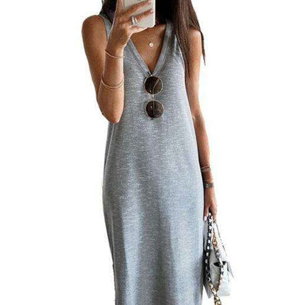 Eco-Conscious Vintage Halter Neck Summer Dress with Elegant Flair - Très Elite