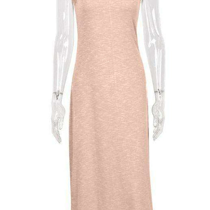 Eco-Conscious Vintage Halter Neck Summer Dress with Elegant Flair - Très Elite