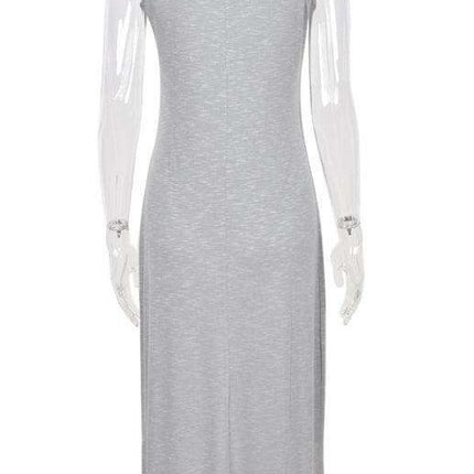 Eco-Conscious Vintage Halter Neck Summer Dress with Elegant Flair - Très Elite