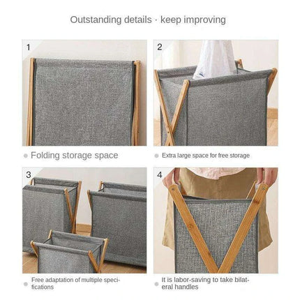 Eco-Friendly Bamboo Foldable Laundry Hamper - Stylish and Space-Saving Storage Solution - Très Elite