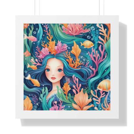 Eco-Friendly Elite Mermaid Framed Art Print for Sustainable Home Decor - Très Elite