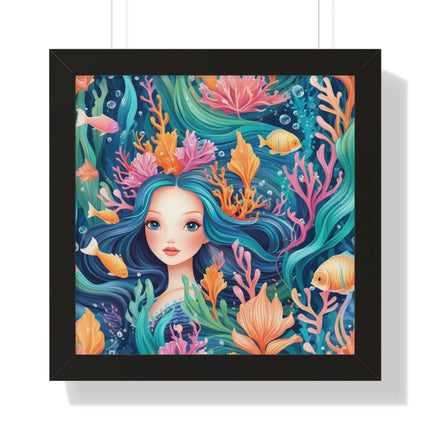Eco-Friendly Elite Mermaid Framed Art Print for Sustainable Home Decor - Très Elite