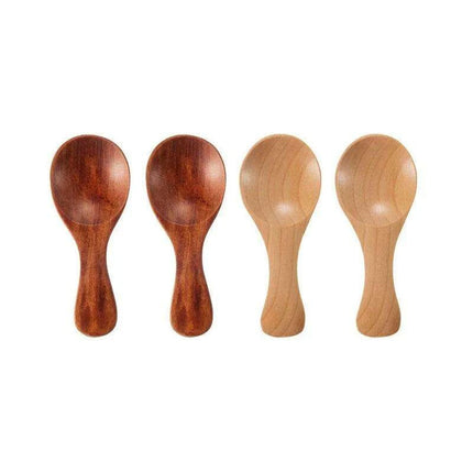 Eco-Friendly Mini Wooden Spice Spoons Bundle - Set of 4 - Très Elite