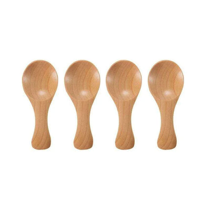 Eco-Friendly Mini Wooden Spice Spoons Bundle - Set of 4 - Très Elite