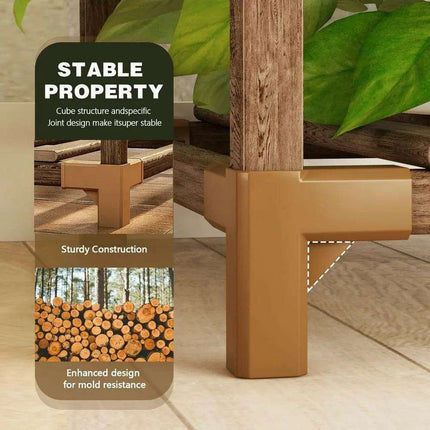 Eco-Friendly Multi-Tiered Wooden Plant Stand - Ideal for Indoor and Outdoor Decor - Très Elite