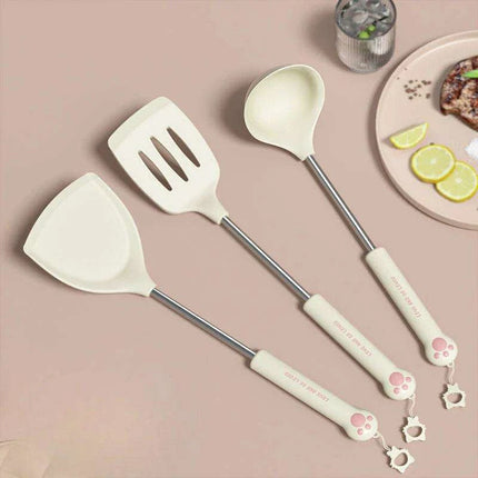 Eco-Friendly Silicone Cooking Utensil Set with Unique Subnets Design - Durable Kitchen Essentials - Très Elite