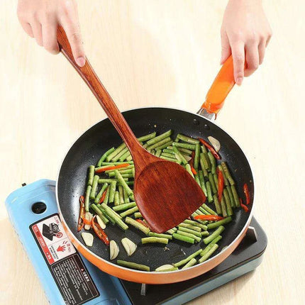 Eco-Friendly Sumac Bark Kitchen Utensils Set with Extended Spatula and Heat-Resistant Rice Scoop - Très Elite
