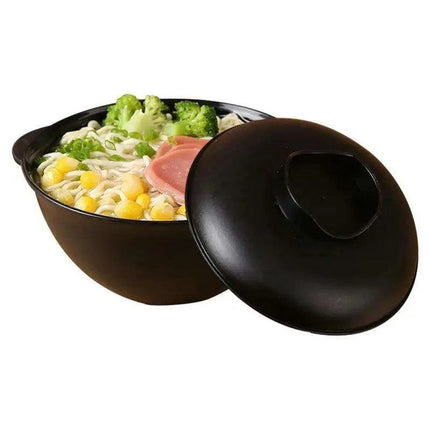 Eco-Friendly Wheat Straw Ramen Bowl with Lid - Versatile Kitchen Storage for Soups, Salads, and More - Très Elite