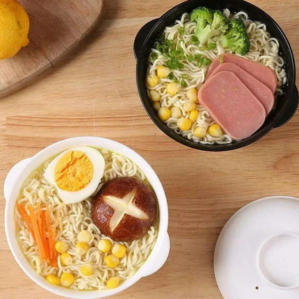 Eco-Friendly Wheat Straw Ramen Bowl with Lid - Versatile Kitchen Storage for Soups, Salads, and More - Très Elite
