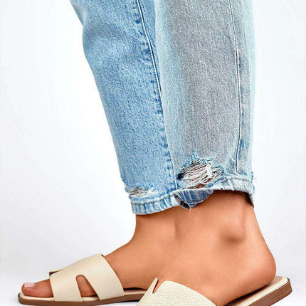 Eco-Friendly White Leather Summer Flip-flops