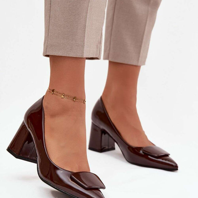 Eco Leather Block Heel Pumps – Pointed Toe, Elegant Comfort - Très Elite